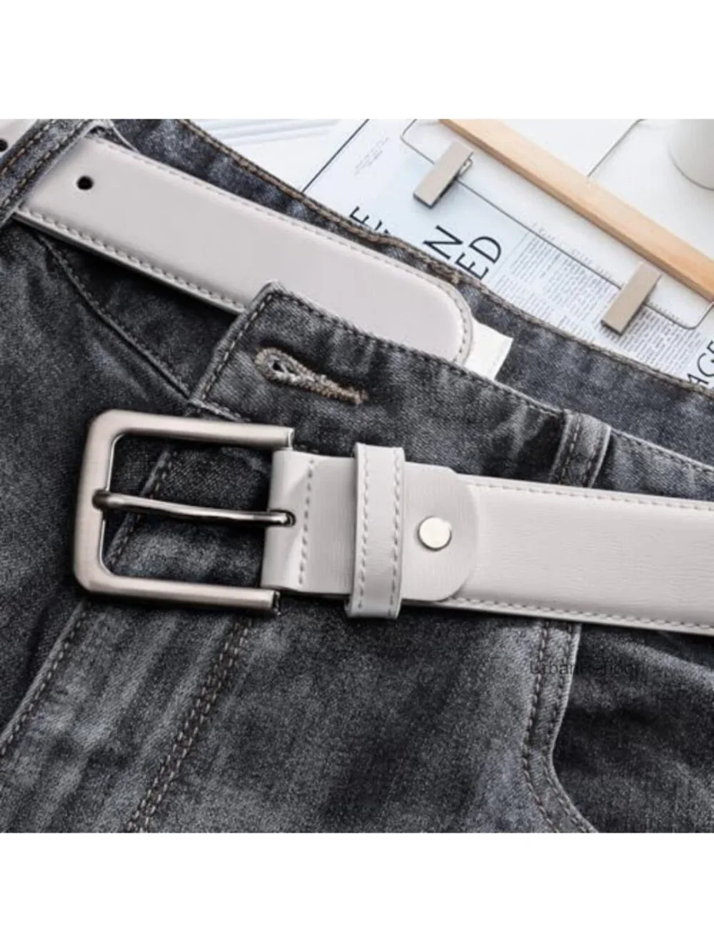 Men's Leather Dress Belt - Classic Casual Adjustable